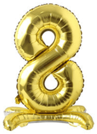 34" Standing Number Balloon - Gold