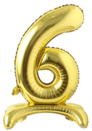 34" Standing Number Balloon - Gold