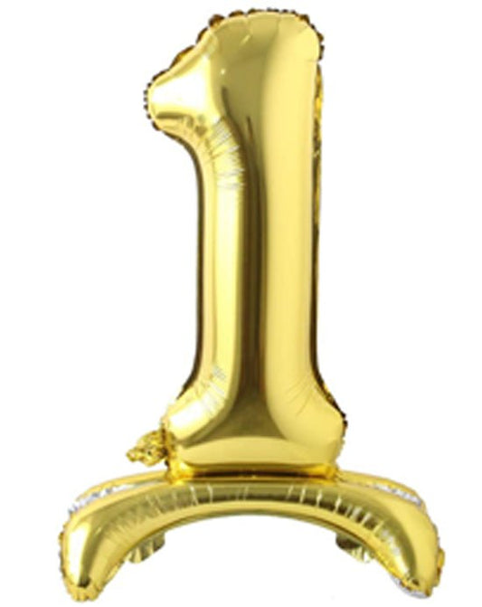 34" Standing Number Balloon - Gold
