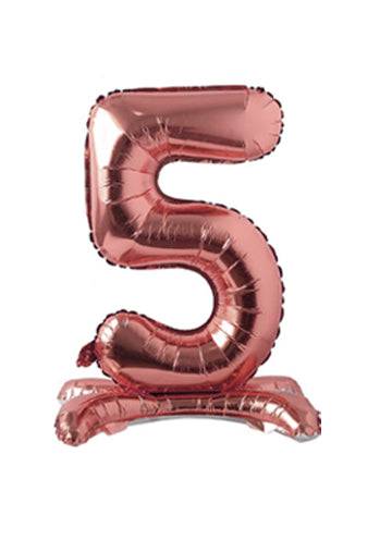 34" Standing Number Balloon - Rose Gold