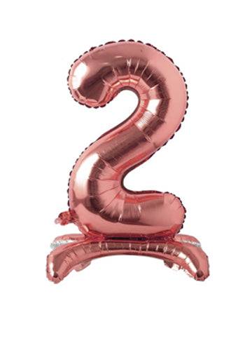 34" Standing Number Balloon - Rose Gold
