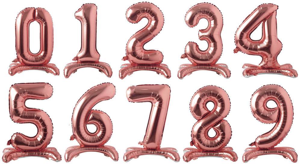 34" Standing Number Balloon - Rose Gold