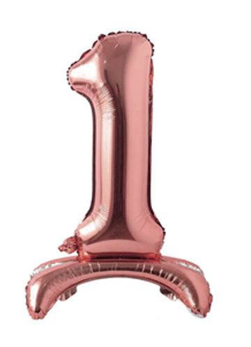 34" Standing Number Balloon - Rose Gold