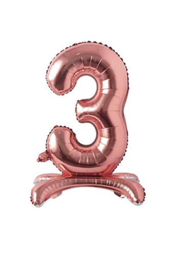 34" Standing Number Balloon - Rose Gold
