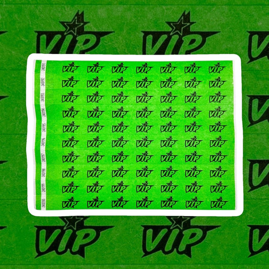 3/4" Tyvek Wristband - Green "VIP" (100ct) - Mayflower