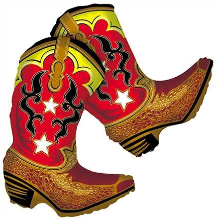36" Dancing BOOTS (PKG) Large Foil Balloon