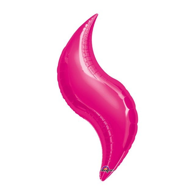 36" FUCHSIA CURVE Foil Balloon - Package of 3 Helium or Air Fill - Valved