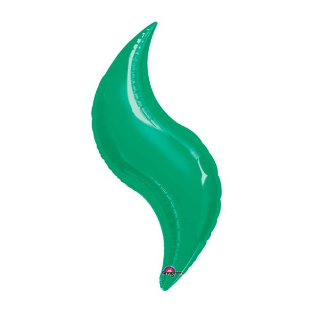 36" GREEN CURVE Foil Balloon - Package of 3 Helium or Air Fill - Valved