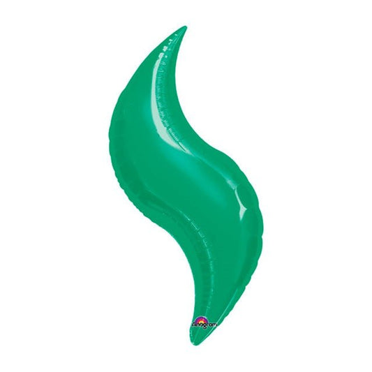 36" GREEN CURVE Foil Balloon - Package of 3 Helium or Air Fill - Valved