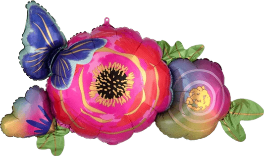 37" Satin Infused Flower & Butterfly