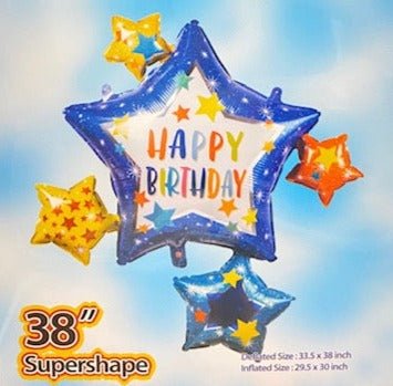 38" Happy Birthday Blue Star - Party America