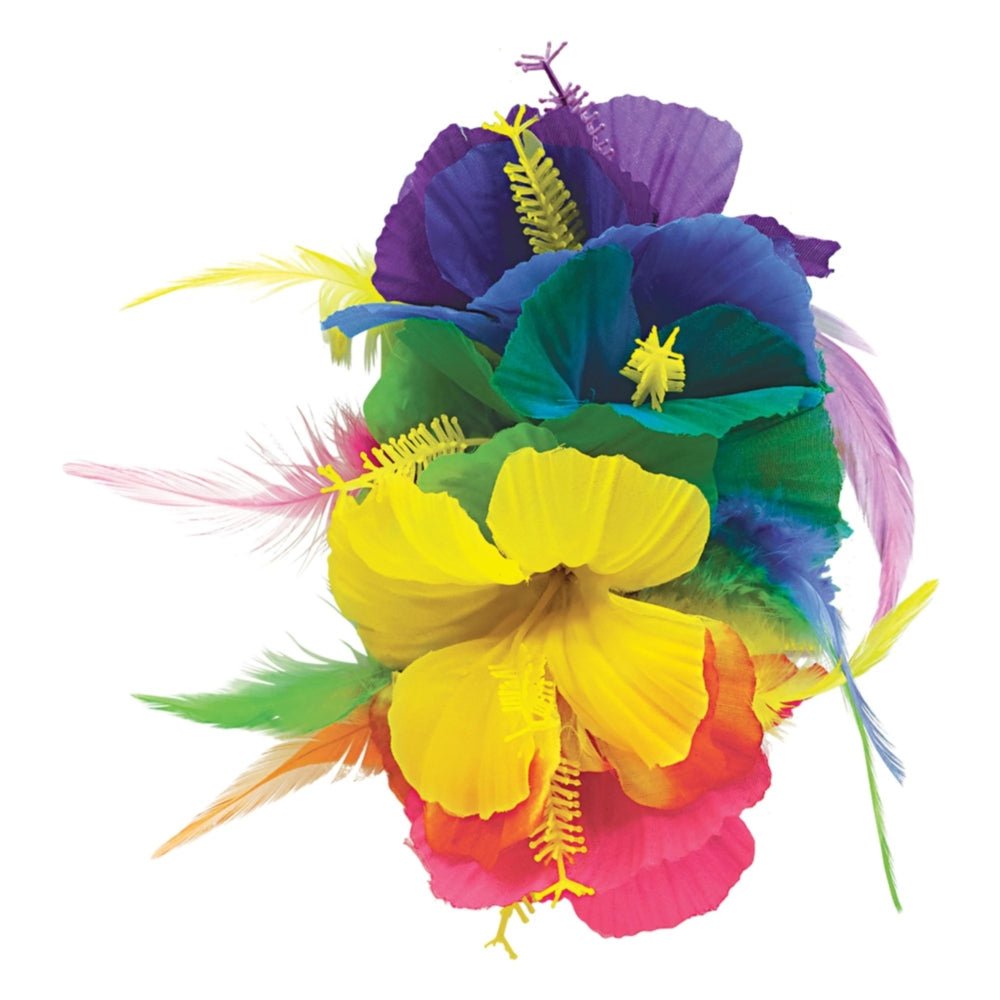 4" Rainbow Deluxe Floral Barrette