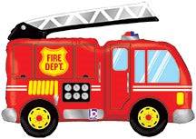 40" FIRE TRUCK - Foil Balloon (PKG)