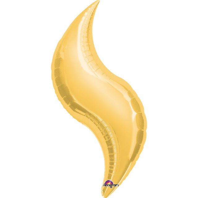 42" GOLD CURVE Foil Balloon - Package of 3