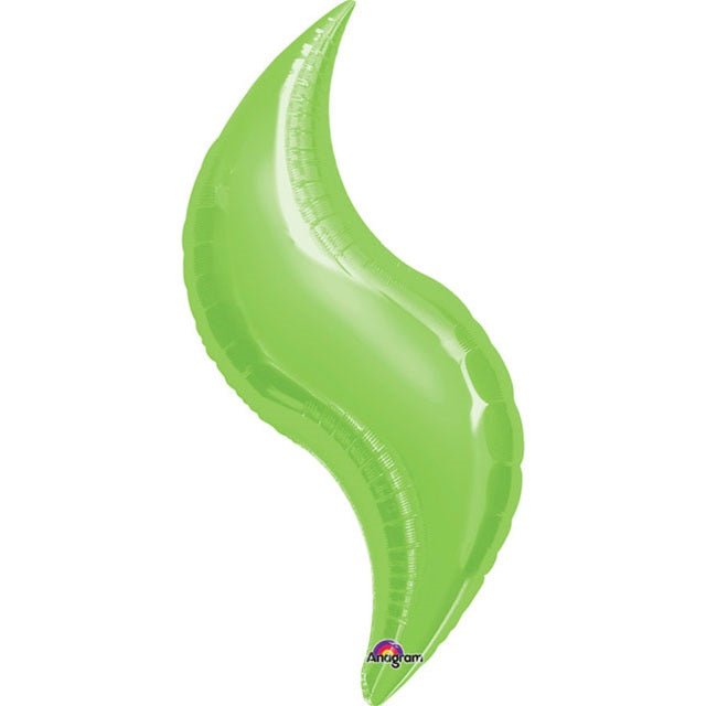 42" LIME CURVE Foil Balloon - Package of 3