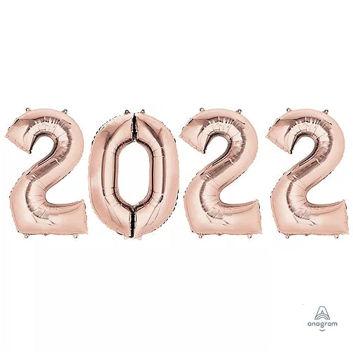 26" 2022 Number Bouquet - Rose Gold - Anagram