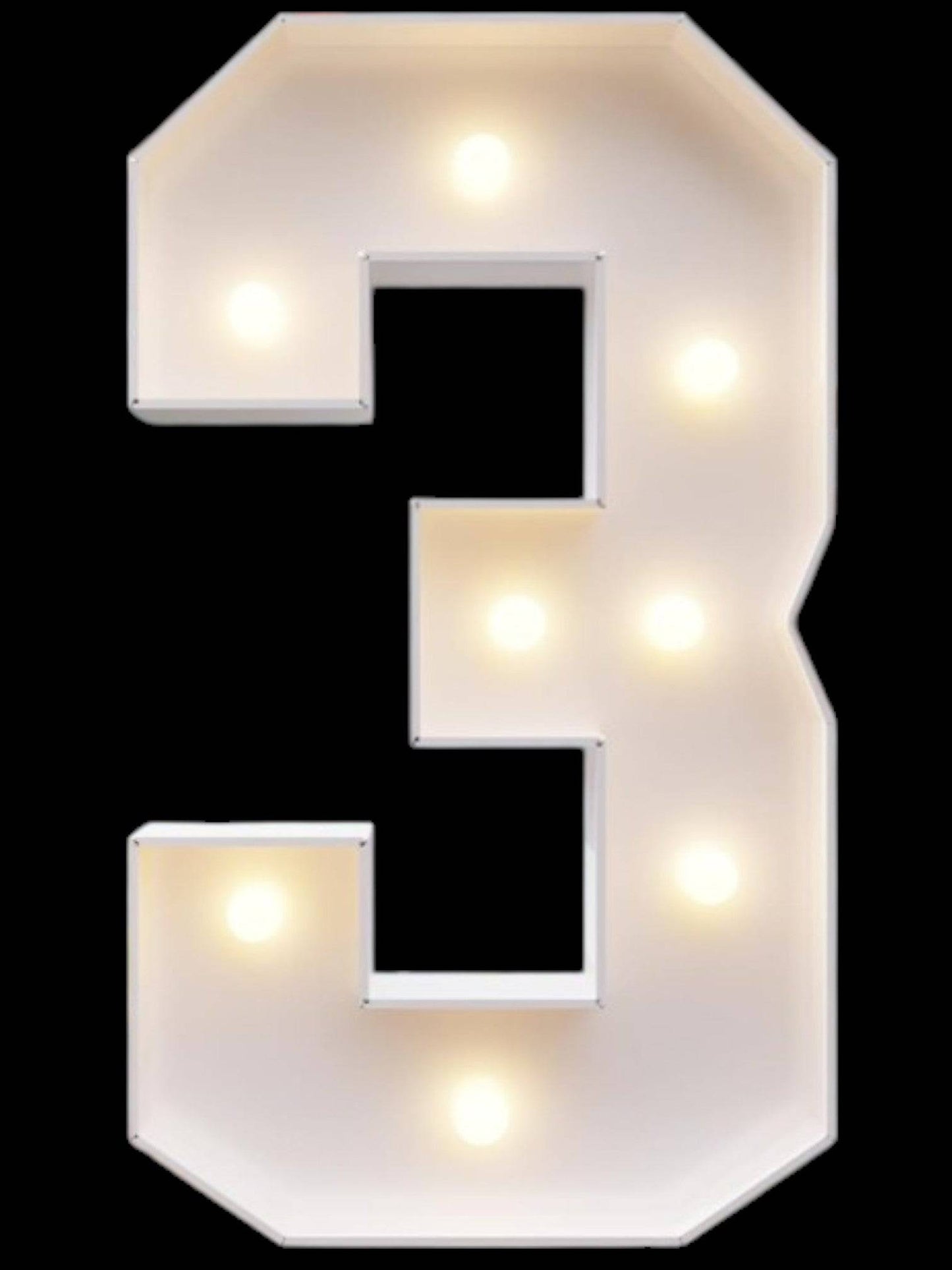 4ft Marquee Metal Numbers with White Lights