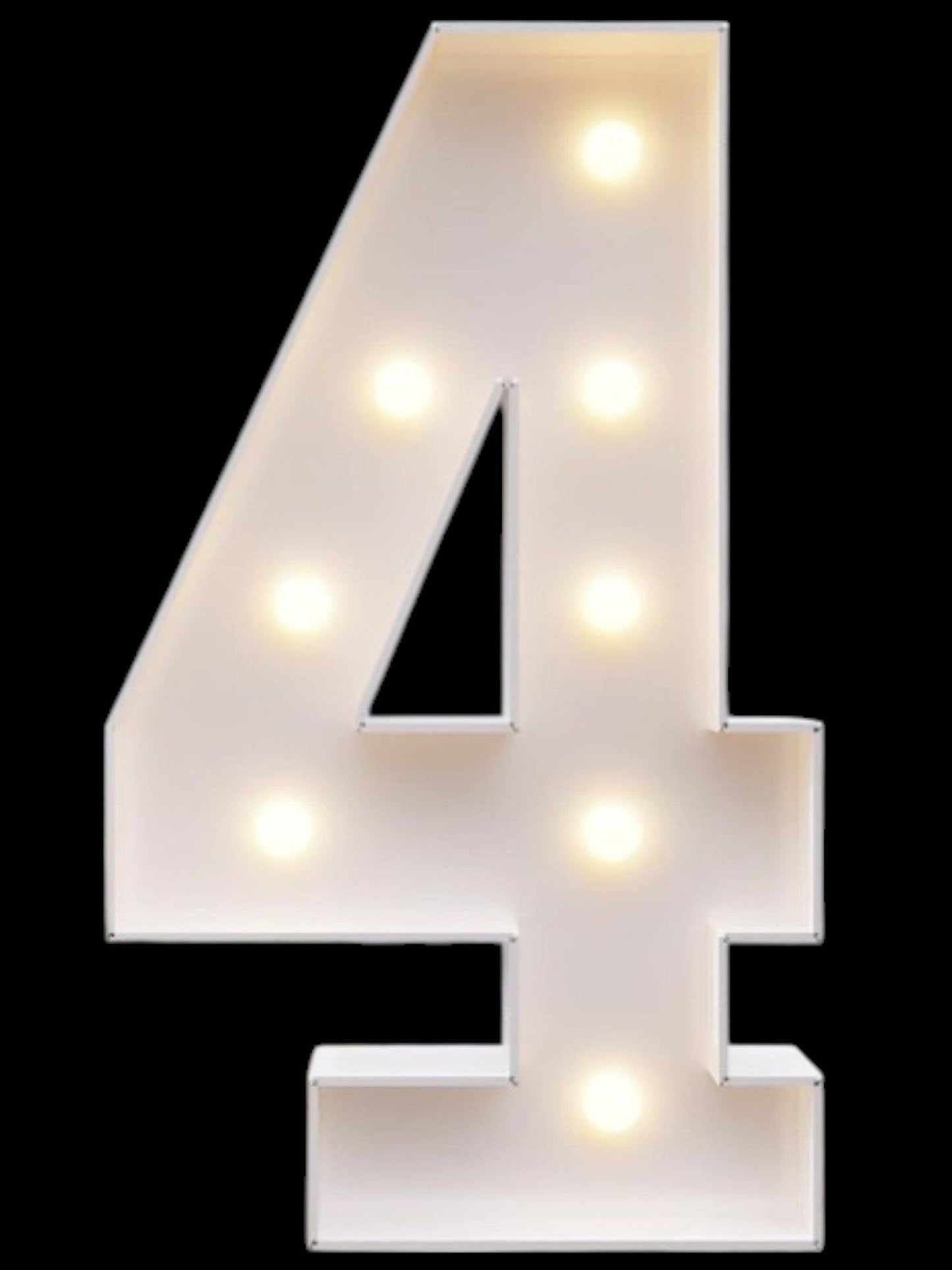 4ft Marquee Metal Numbers with White Lights