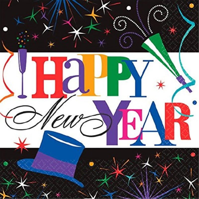 5" Beverage Napkins - Ring in the New Year (125ct) - Amscan