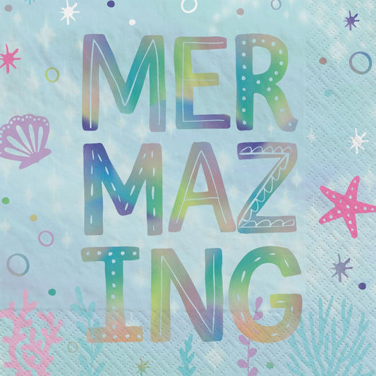 5" Napkins - Shimmering Mermaids (16ct)