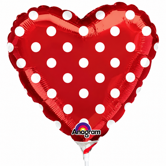 9" Red and Polka Dots - Anagram
