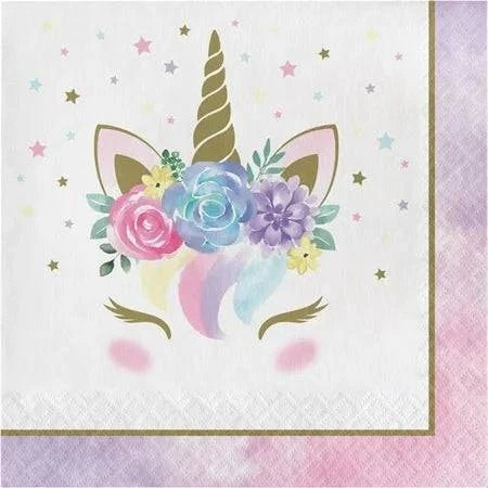 6.5" Lunch Napkins - Unicorn Pastel (16ct)