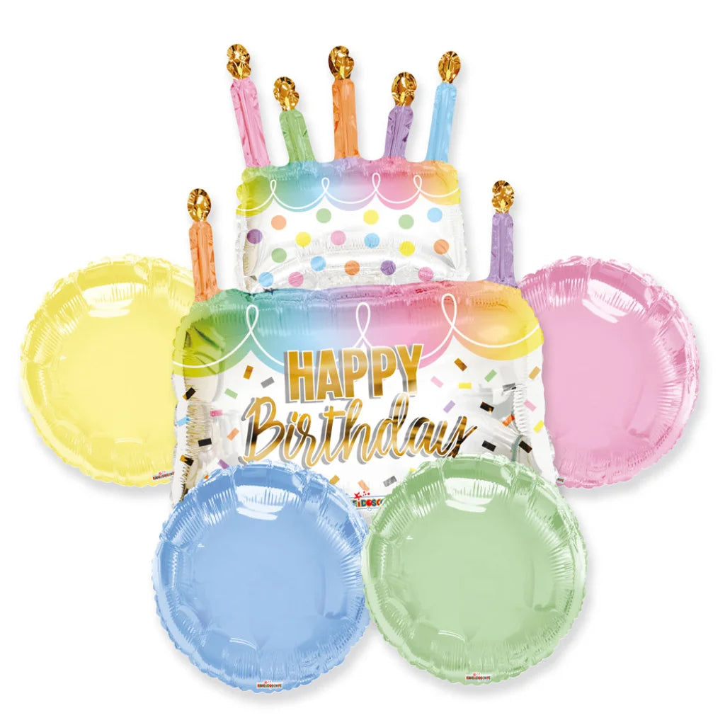 ConverUSA Happy Birthday Cake Balloon Bouquet