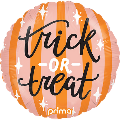 Prima 18" Round Trick-or-Treat Peach and Orange Stripes