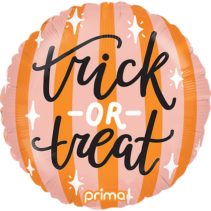 Prima 18" Round Trick-or-Treat Peach and Orange Stripes