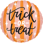 Prima 18" Round Trick-or-Treat Peach and Orange Stripes