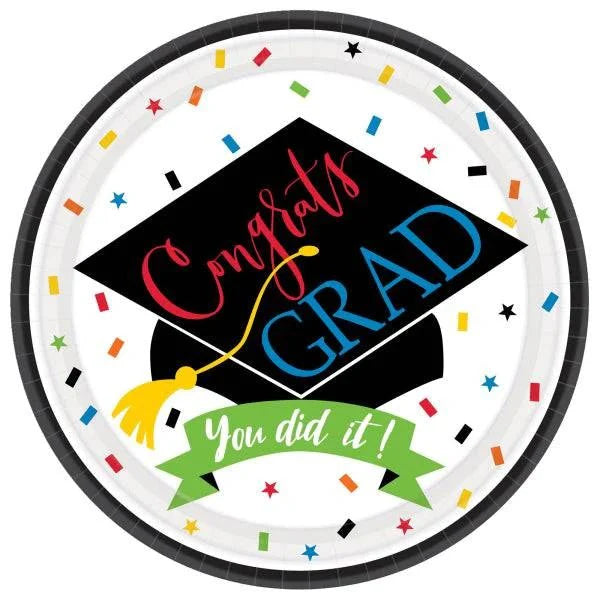 7" Congrats Grad 100 Percent Done Graduation Plates 60ct - Amscan