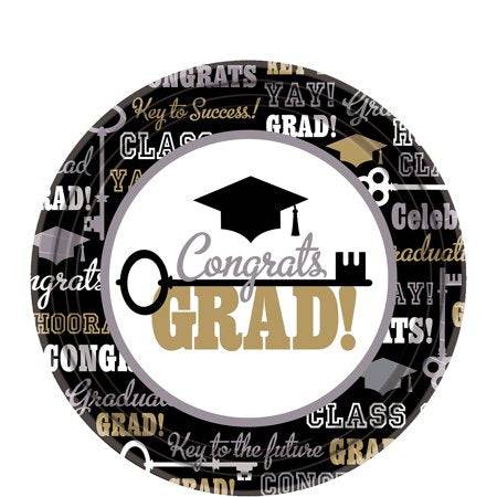7" Congrats Grad Key to Success Graduation Plates 60ct - Amscan