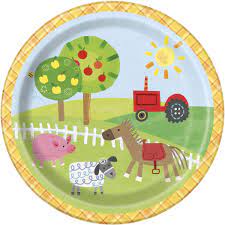 7" Dessert Plate - Farm Party (8ct)