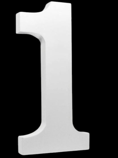 7" Kraft Letter/Number with Base - White