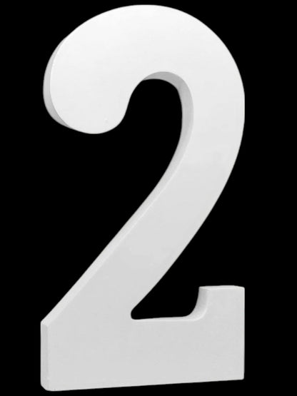 7" Kraft Letter/Number with Base - White