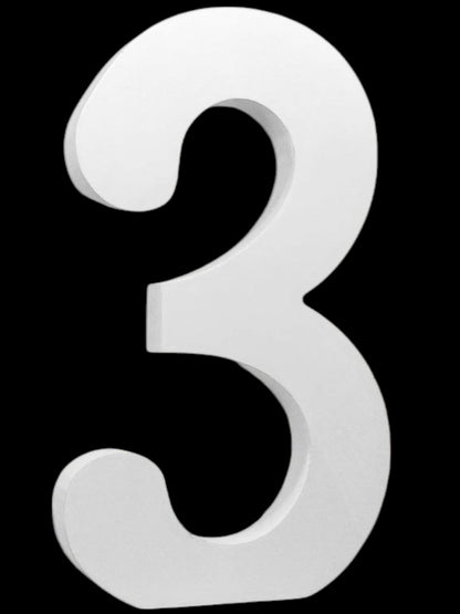 7" Kraft Letter/Number with Base - White