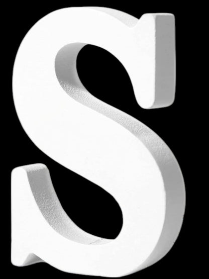7" Kraft Letter/Number with Base - White