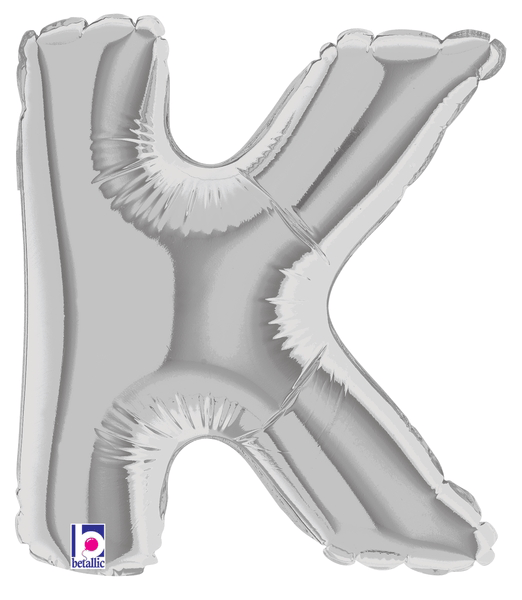 7" Megaloon Jr. Letter K - Silver (5ct)