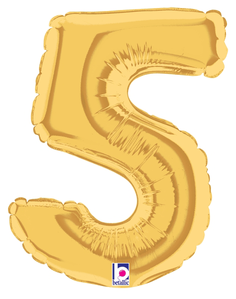 7" Megaloon Jr. Number 5 - Gold (5ct)