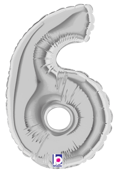 7" Megaloon Jr. Number 6 - Silver (5ct)