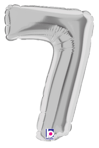 7" Megaloon Jr. Number 7 - Silver (5ct)