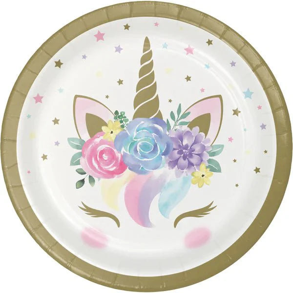 7" Paper Plates - Unicorn Baby (8ct)