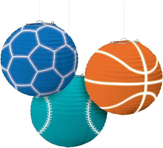 Birthday Baller Paper Lanterns 3pc