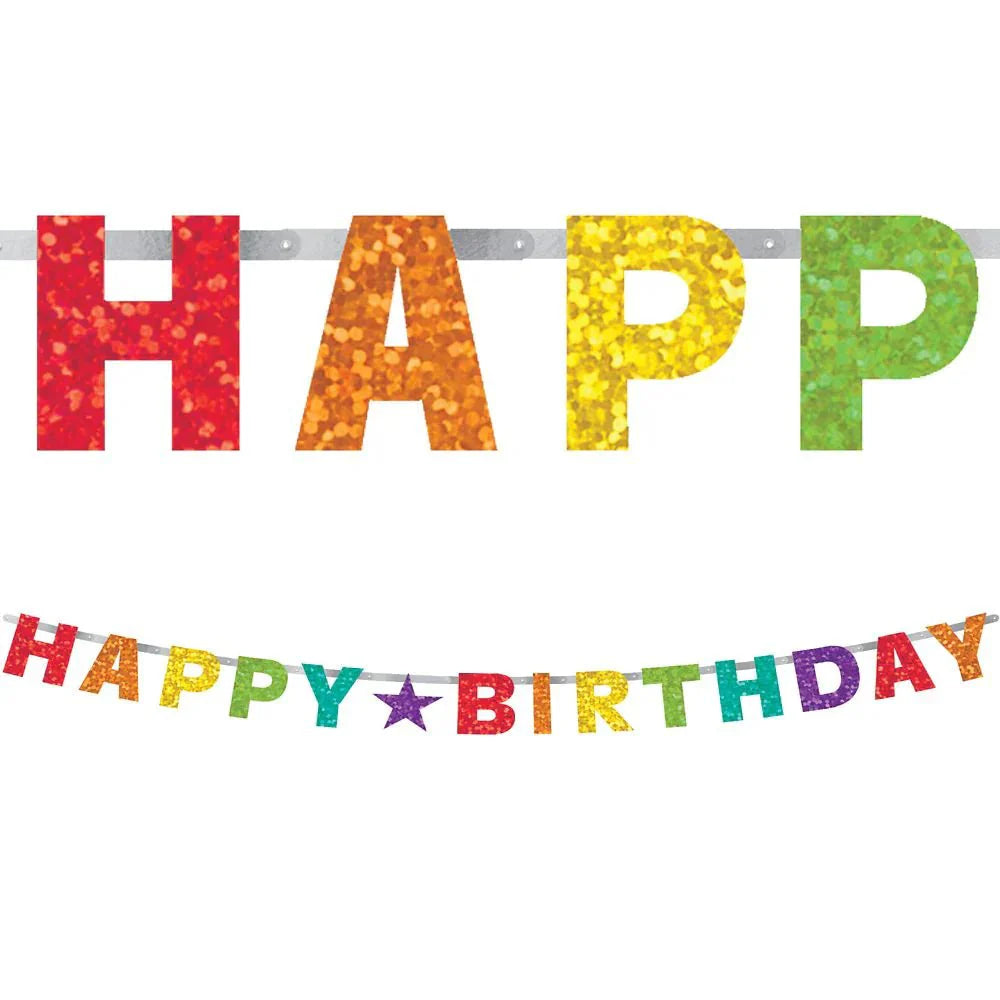 8' Banner - Rainbow Prismatic Letters