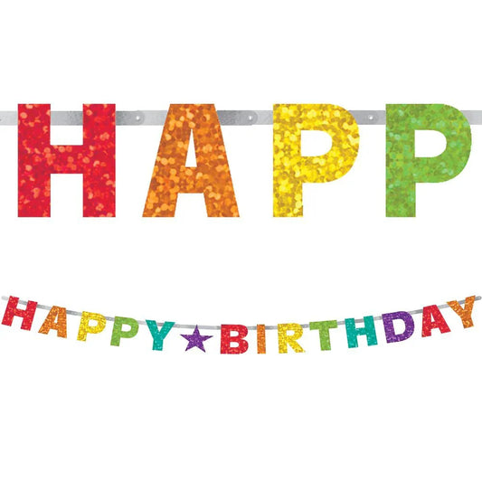 8' Banner - Rainbow Prismatic Letters