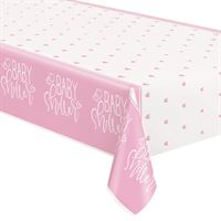 84" Table Cover - Pink Hearts Baby Shower