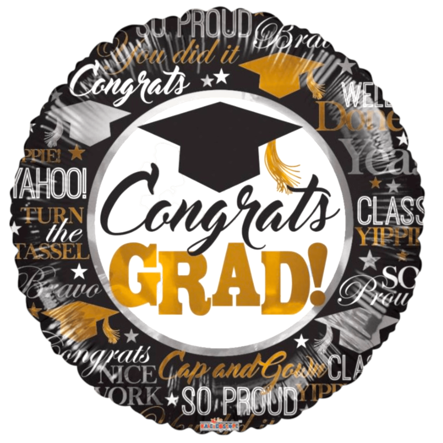 18" Congrats Grad - Silver & Gold (100ct) - Conver USA