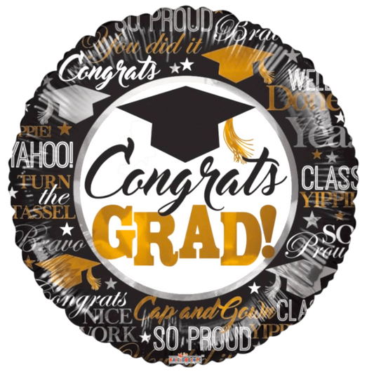 18" Congrats Grad - Silver & Gold (100ct) - Conver USA