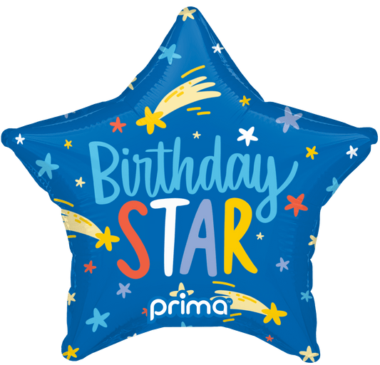 9" Birthday Star Balloons (6pc)