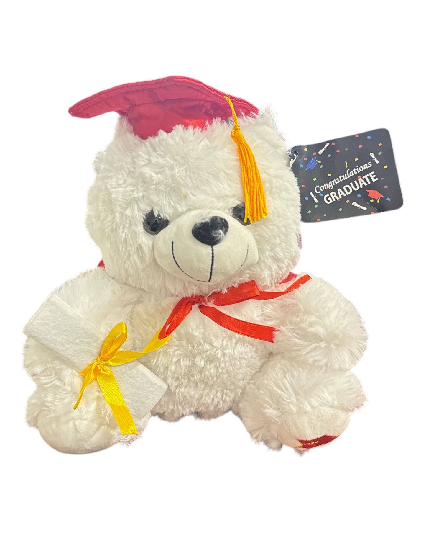 9" Congrats Grad! White Teddy Bear 1ct